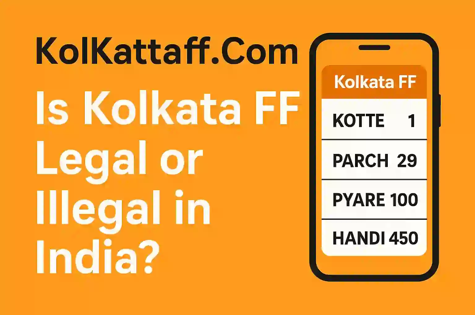 Is Kolkata FF Legal or Illegal in India